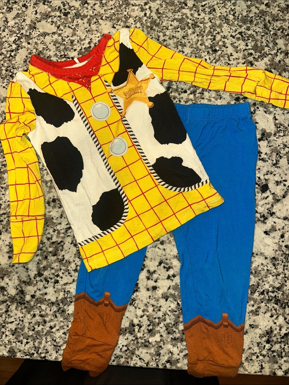 Posh Peanut Woody , Yellow Buffalo Plaid Top & Blue Pants